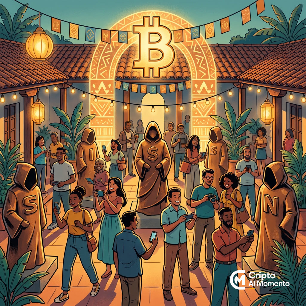 El Salvador inaugura instalación de arte con cien figuras de Satoshi - Imagen destacada