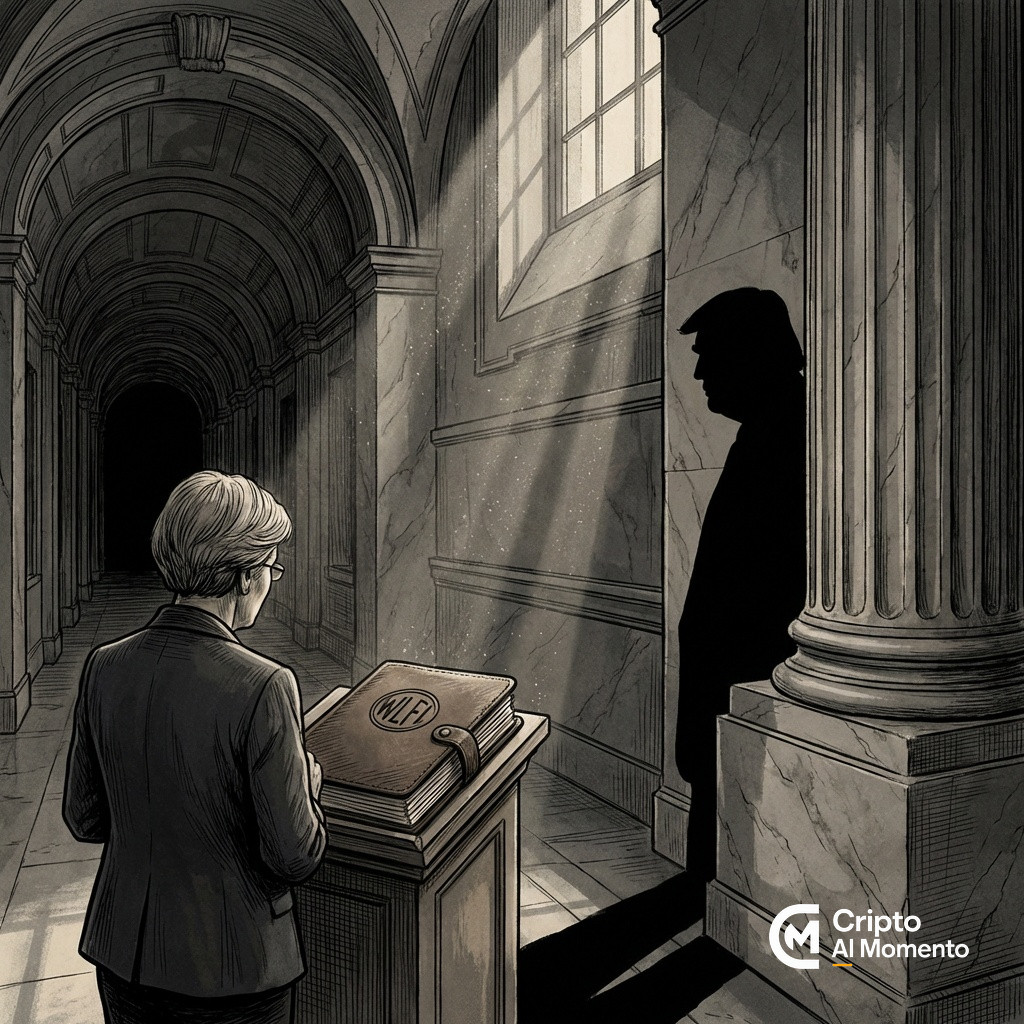 Warren exige frenar solicitud bancaria de WLFI por Trump - Imagen destacada