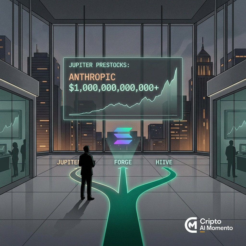 Jupiter valora a Anthropic en $1 billón: DEX de Solana converge con mercados privados - Imagen destacada