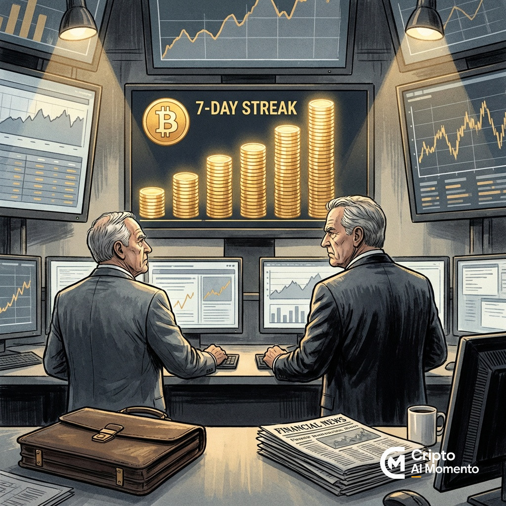 ETF Bitcoin suman 7 días de entradas netas: IBIT capta $1,400M y supera top 1% de todos los ETF - Imagen destacada