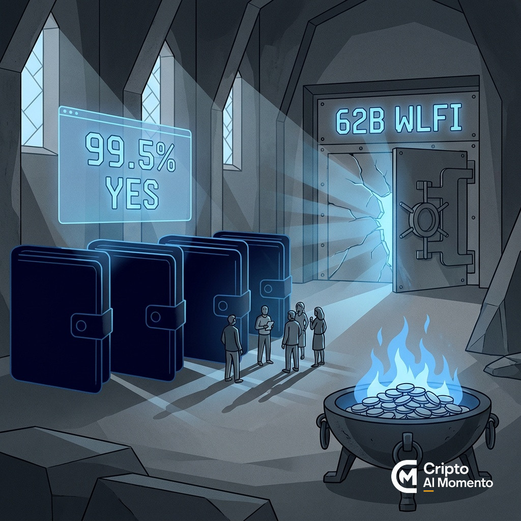 WLFI vota desbloquear 62 mil millones de tokens; cae a mínimo histórico - Imagen destacada