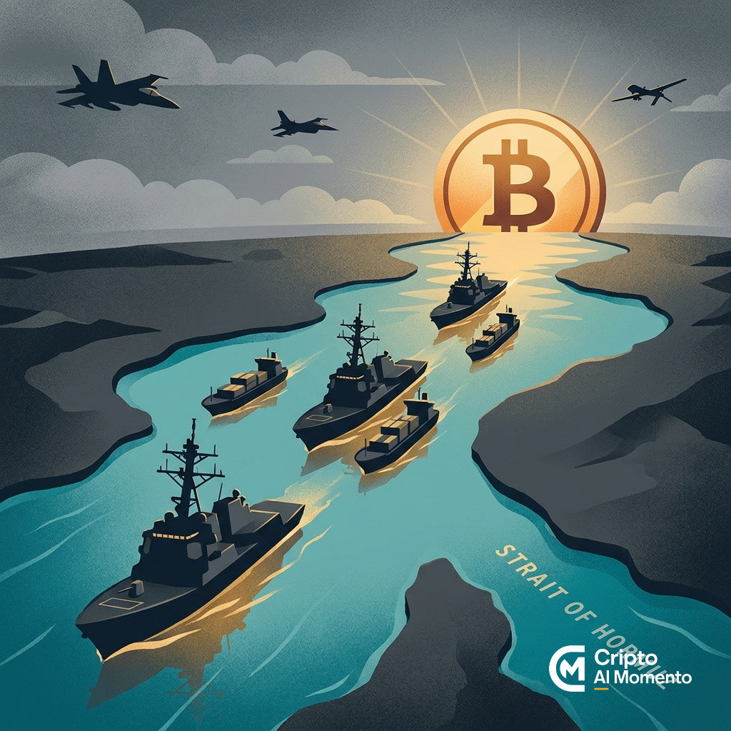 Bitcoin toca $80,000 mientras Trump despliega 15,000 tropas en el Estrecho de Ormuz - Imagen destacada